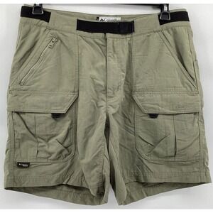 Columbia GRT Men Cargo Shorts Size 34 Tan/green Belted Omni Shade Cargo Hiking